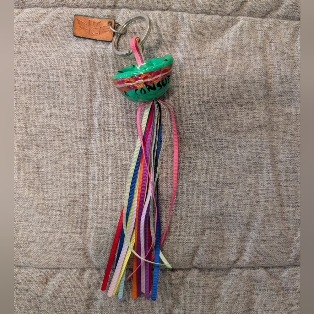 Consuela Sombrero Bag Charm with Ribbon Tassels